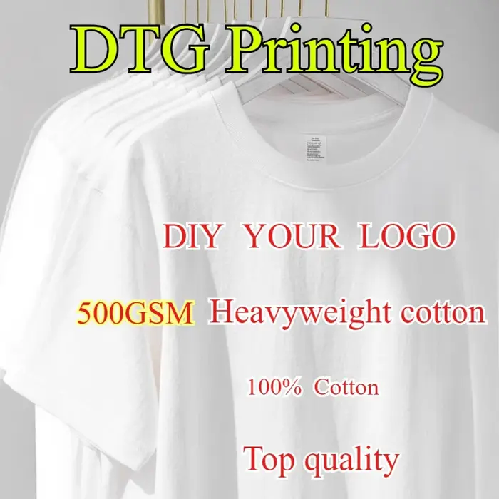 T-Shirt personnalisé DTG imprimant votre conception originale de qualité supérieure 500GSM coton lourd