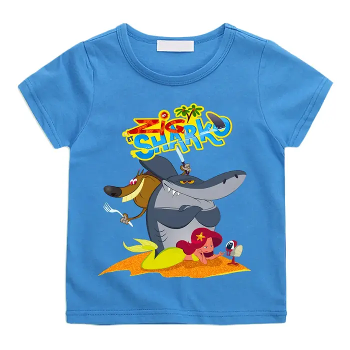 Zig et Sharko dessin animé imprimé 100 % coton t-shirt 2025NEW