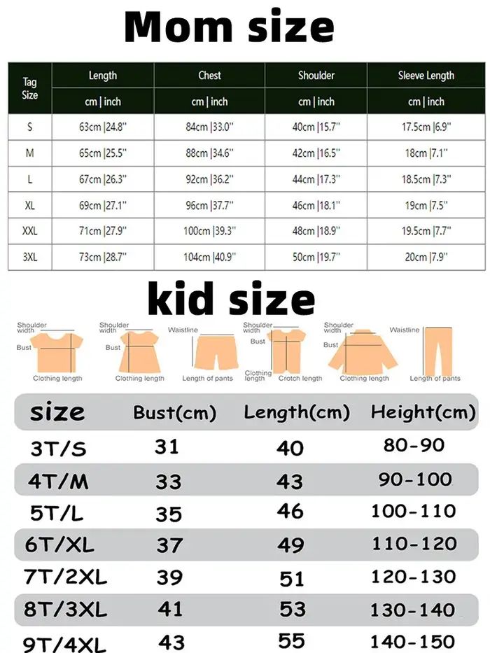 T-shirt assortis pour mère et fille, vêtements pour maman et bébé
