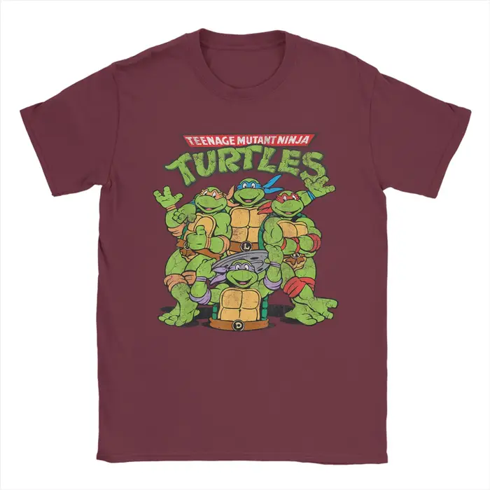T-shirts classiques à logo rétro des tortues ninja pour hommes