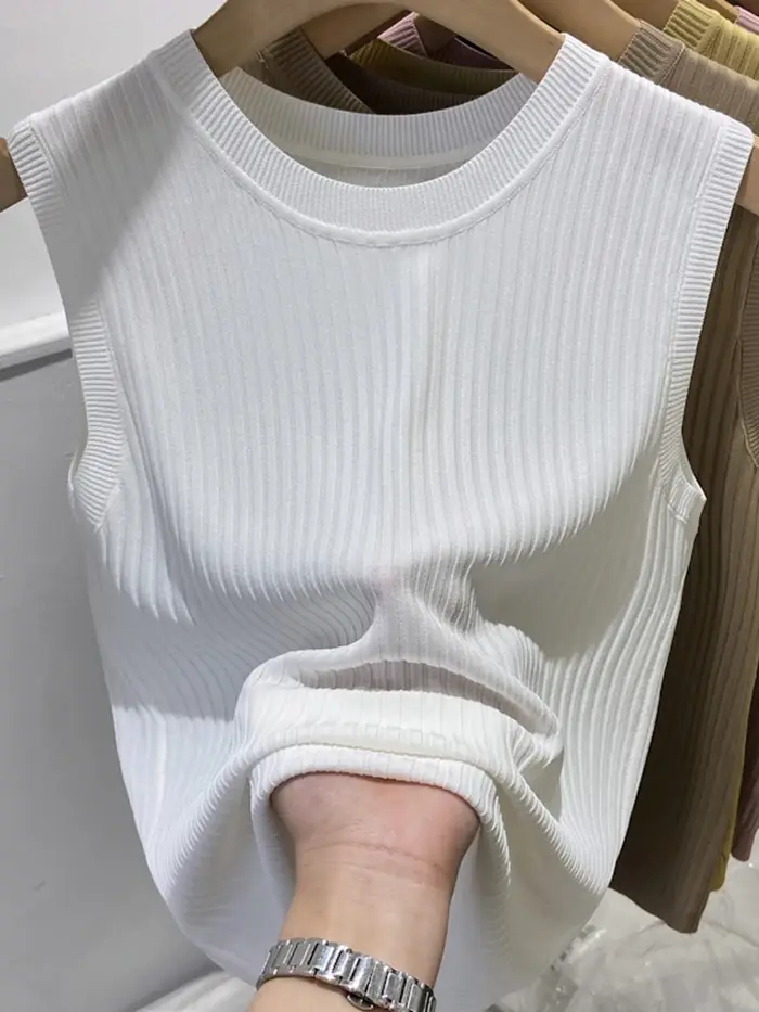 Débardeurs en tricot coréens pour femmes