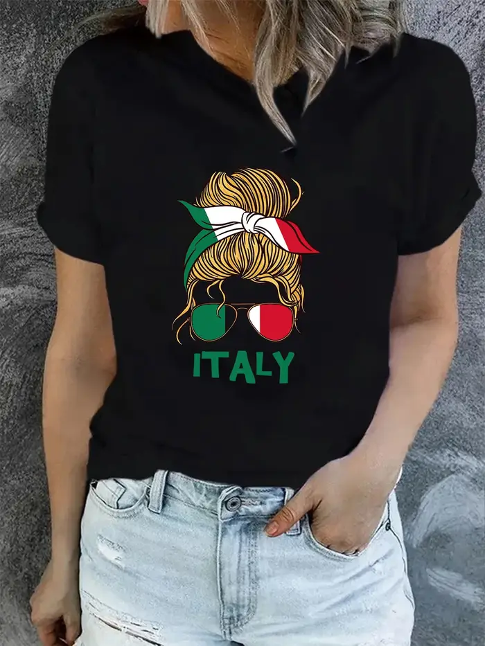 2024 Ciao créativité italienne graphique T-Shirt femmes été Original Noble filles best-seller hauts à la mode dames chemise