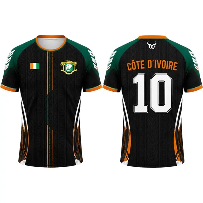 Nouveau t-shirt en jersey imprimé drapeau de la Côte d'Ivoire