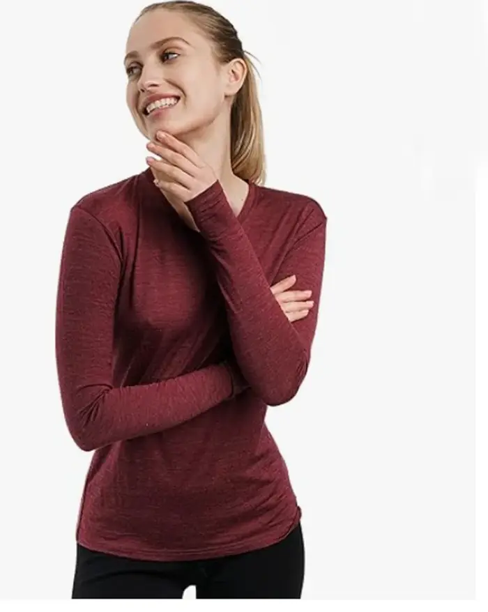 T-shirt en laine mérinos 100% pour femme