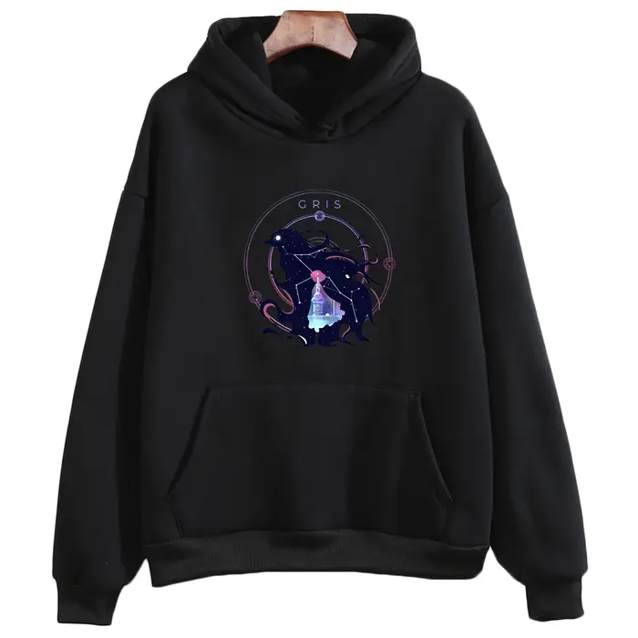 Gris Raven-Sweat-shirt à manches longues pour hommes et femmes