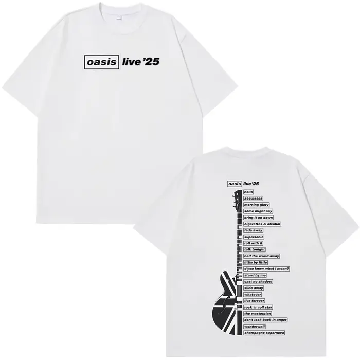 Oasis Live '25 Wembley Tour t-shirt Fan Merch haut d'été hommes surdimensionné Hip-hop mode T-shirts confort