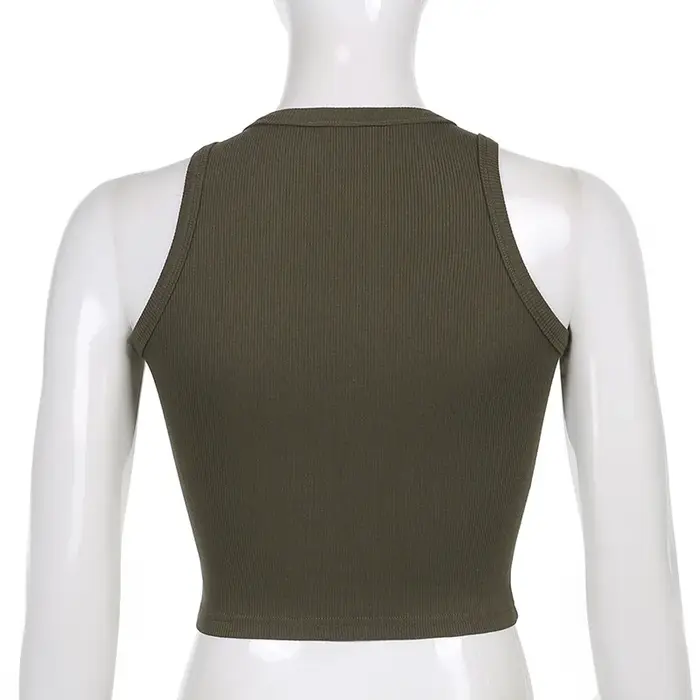 Débardeur court imprimé y2k, sans manches, col rond, Corset, basique, pour femme, été