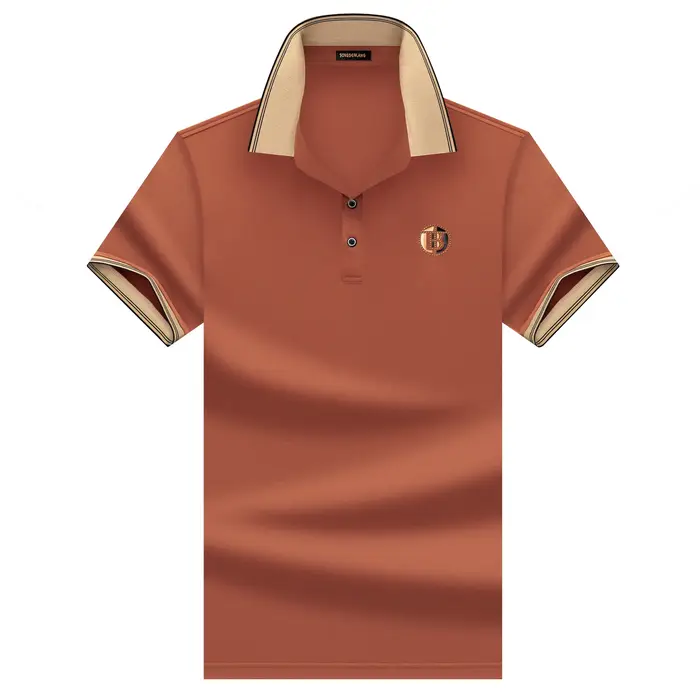 Polo pour homme à manches courtes décontractées, avec motif lettre brodé en strass tendance, haut de