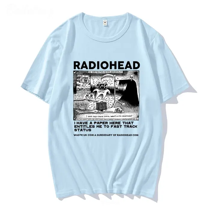 Radiohead t-shirt hommes Vintage classique t-shirts amérique du nord Tour Rock garçon Camisetas Hombre Hip Hop unisexe 100% coton surdimensionné hauts