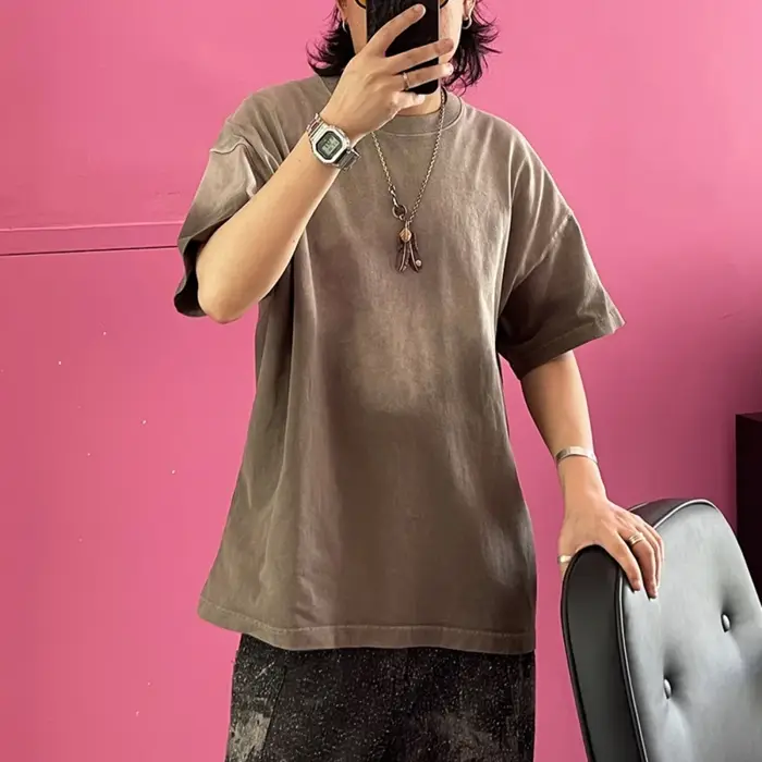T-Shirt Dégradé à Manches Courtes pour Homme et Femme, Streetwear Populaire Coréen, Hip Hop, Harajuk