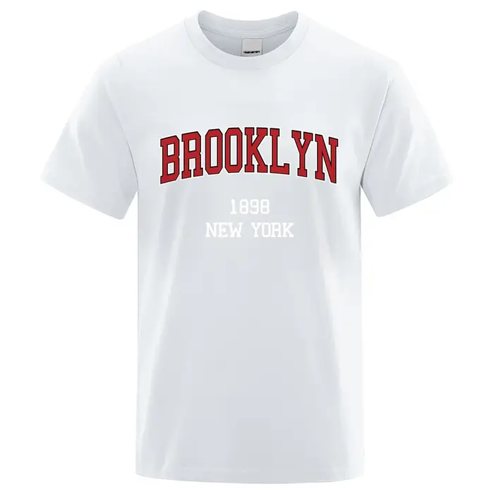 T-shirt homme en coton respirant, ample et créatif, avec lettres imprimées de New York City, été 189