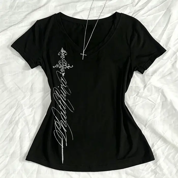 T-shirts pour femmes, col en V