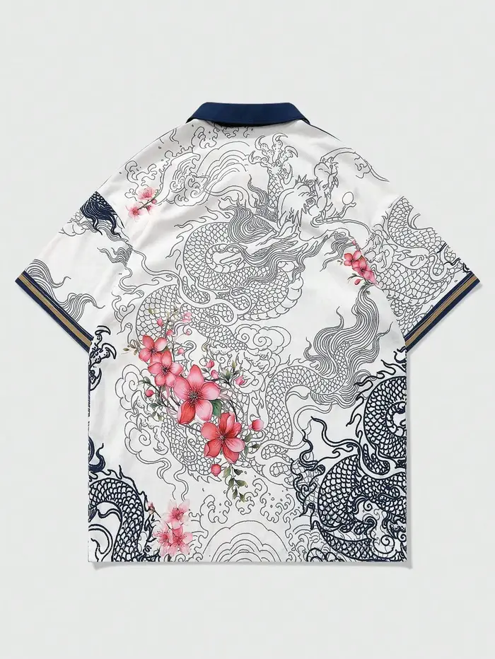 La nouvelle chemise POLO à manches courtes pour hommes d'été 2025 présente une impression de motifs