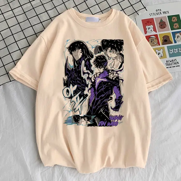 Solo nivellement chemise femmes esthétique graphique université hip hop t-shirt classique années 80