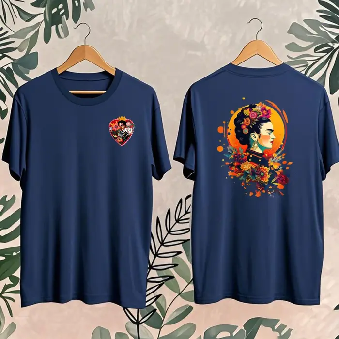 T-shirt imprimé Frida Kahlo Art Botanique