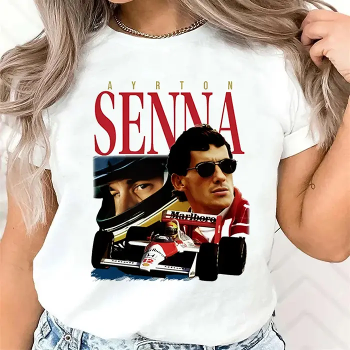 Ayrton Senna t-shirt femmes harajuku numérique