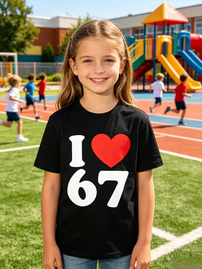 T-shirt imprimé Meme I Love 67 pour femmes