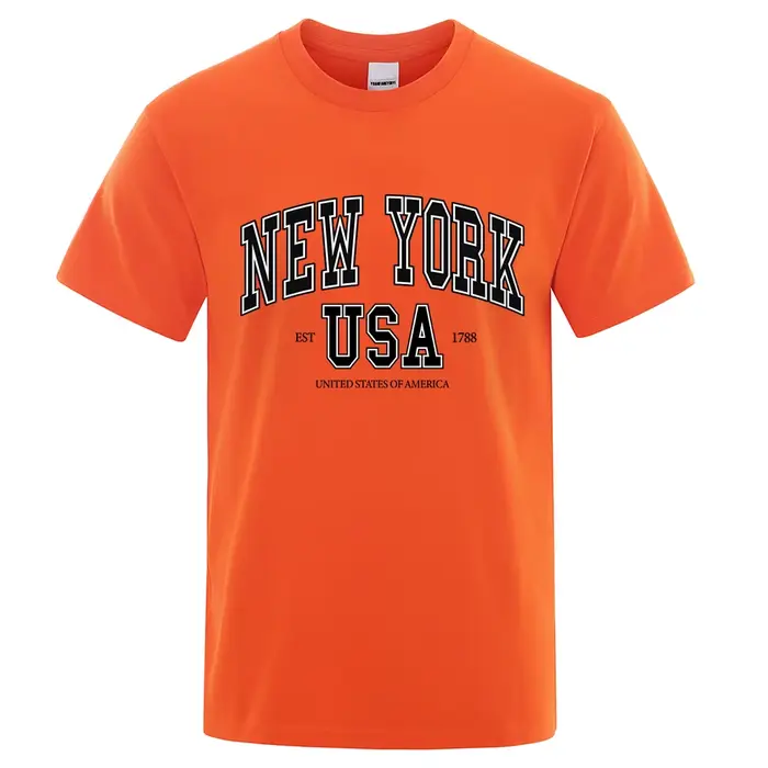 T-shirt à col rond pour homme, ample, en coton, surdimensionné, style Hip Hop, New York, Usa, Street City, 1788