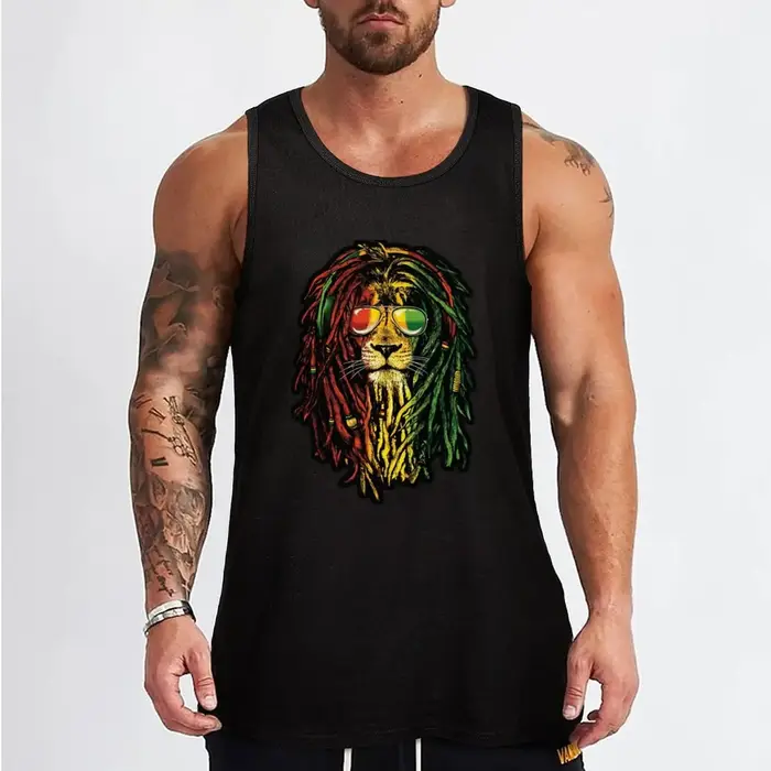 T-shirt Bob Marley Lion |   Débardeur de sport coupe athlétique, idéal pour la gym et l'entraînement