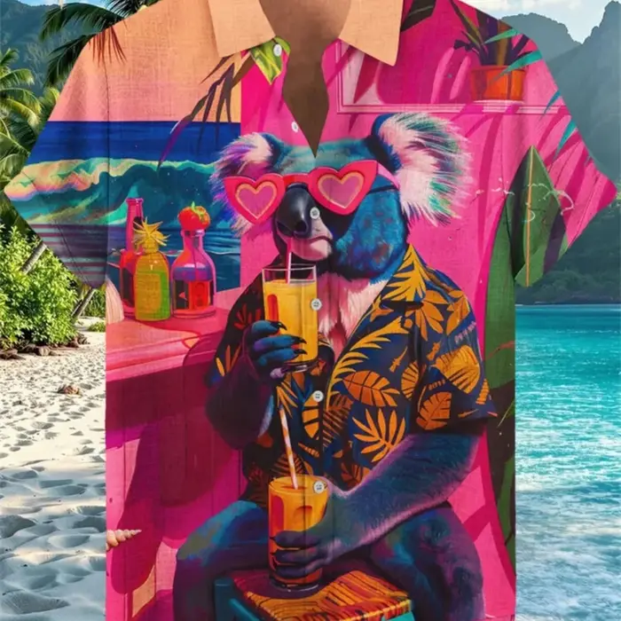 Chemise en lin à manches courtes pour hommes
