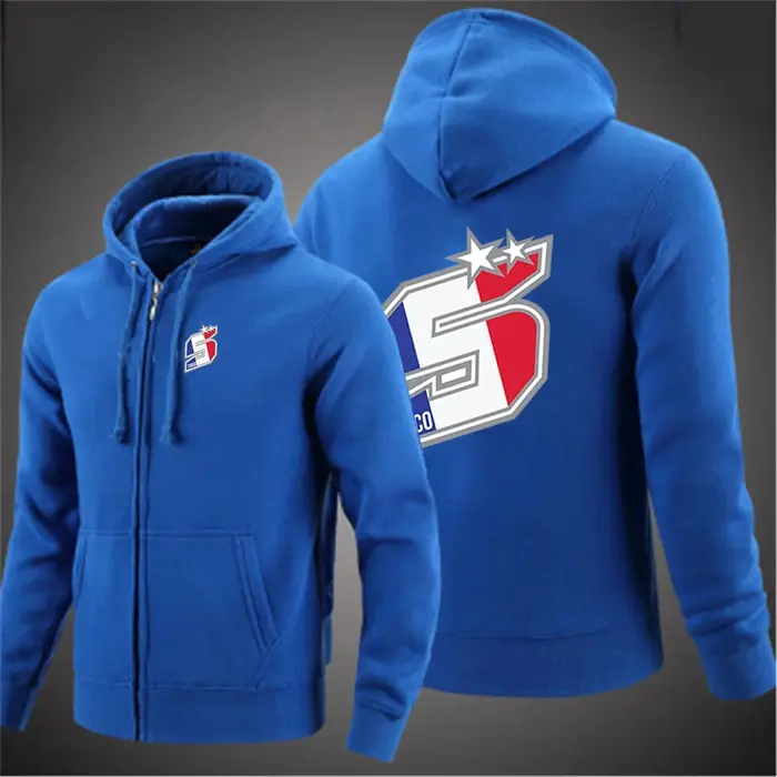 Johann Zarco No 5 imprimer 2025 printemps automne hommes classique couleur unie populaire sweat fermeture éclair décontracté confortable sweats à capuche