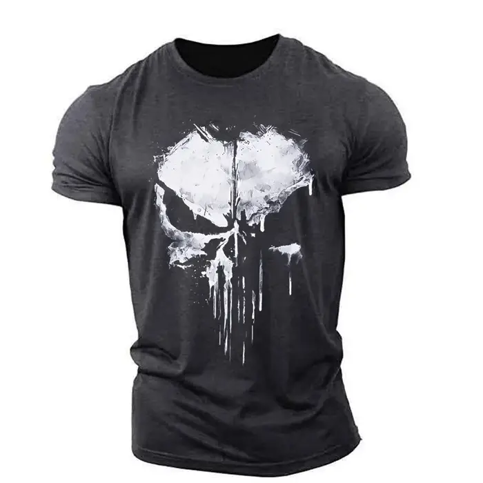 T-shirt Homme Imprimé Crâne 3D Style Streetwear Extensible Léger Respirant Coupe Ample Tendance 2023