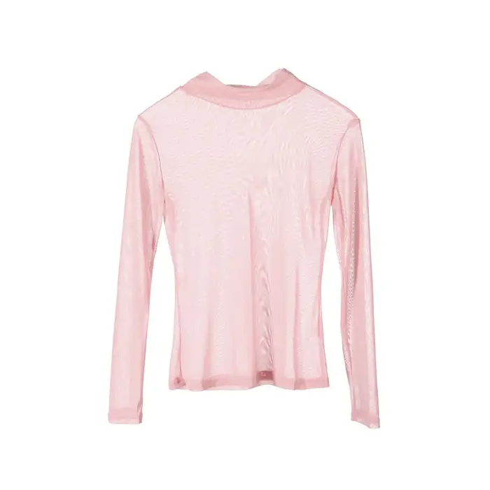 T-shirt transparent à manches longues pour femmes