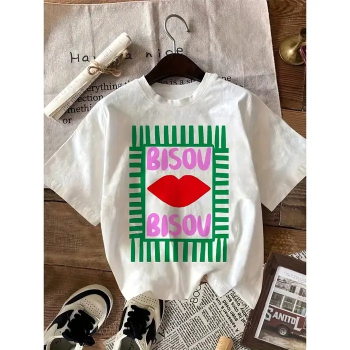 T-shirt décontracté à manches courtes pour femme