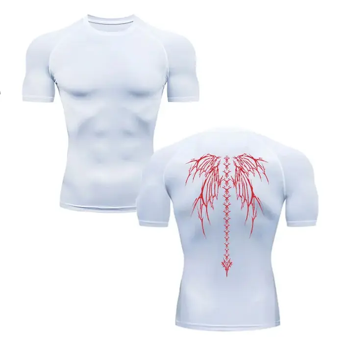 T-shirt de compression Y2K pour homme, fitness, gym, sport, course à pied, Rashguard, séchage rapide, manches courtes