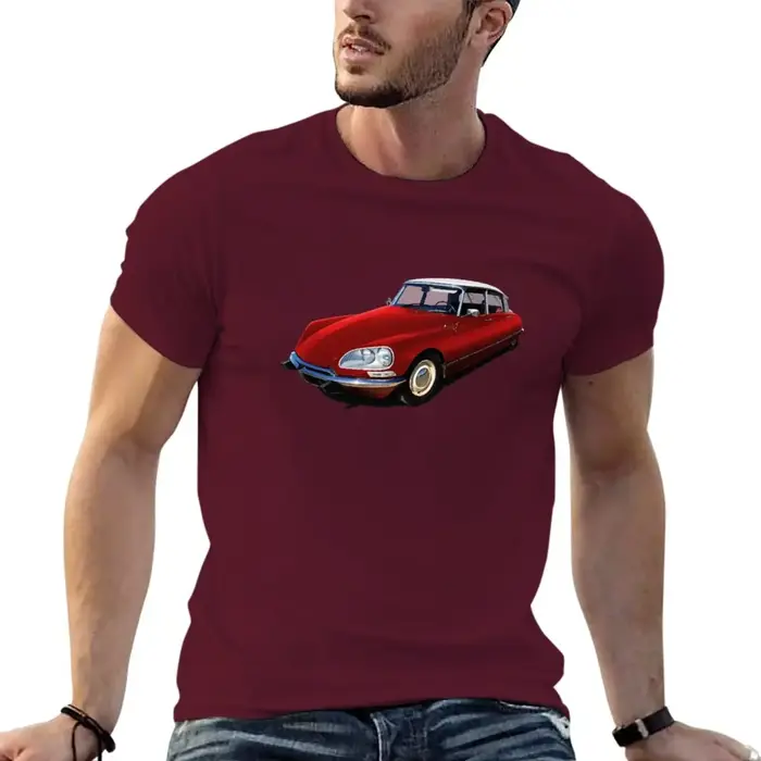 T-shirt surdimensionné Crystal en DS pour homme, haut d'été rouge, années 1970