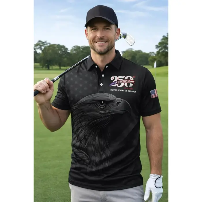 Polo de golf patriotique d'Amérique pour le 250e anniversaire