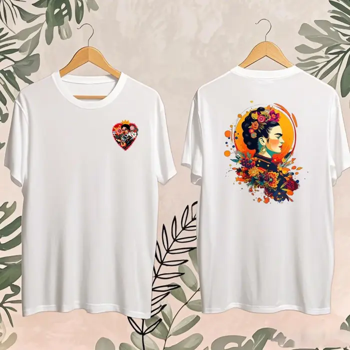 T-shirt imprimé Frida Kahlo Art Botanique