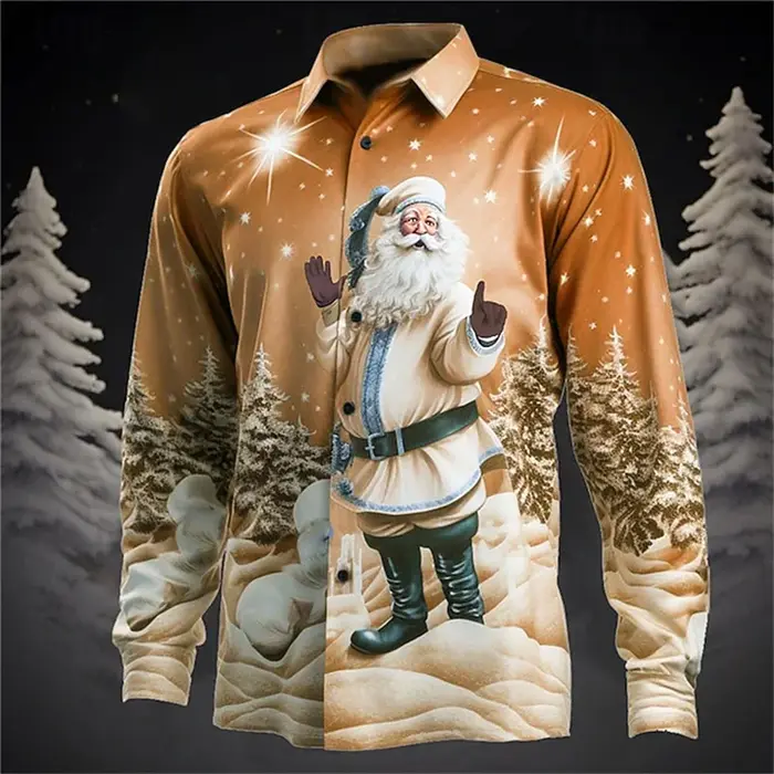 Chemise pour hommes mode thème de noël 3D HD imprimé