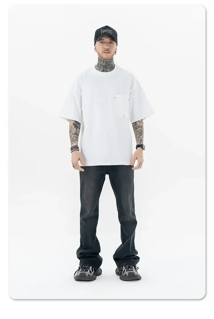 T-Shirt à manches courtes minimaliste de luxe pour hommes 2025 100% coton