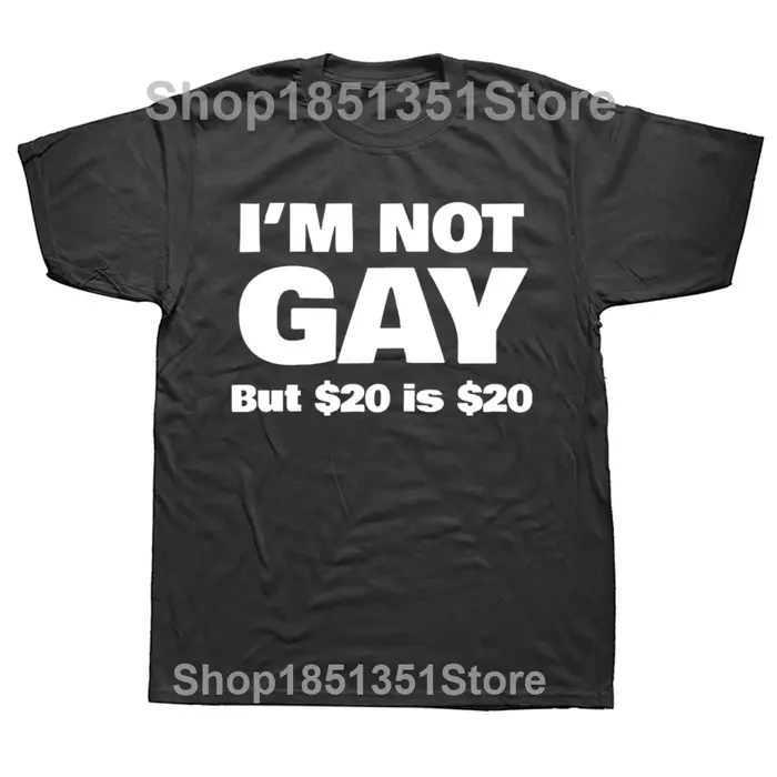Drôle je ne suis pas Gay mais 20 est 20 T-shirt coton Streetwear à manches courtes lesbienne Gay fierté anniversaires