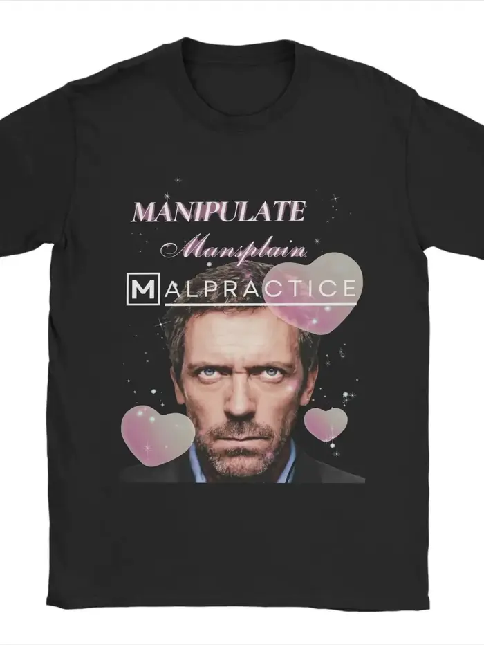 T-shirt à manches courtes pour homme, collection maison, thème série télévisée Doctor House, avec de
