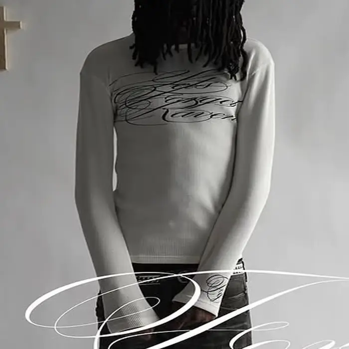 T-Shirt à manches longues imprimé américain rétro foncé Y2K, tenue gothique de rue tendance, haut po