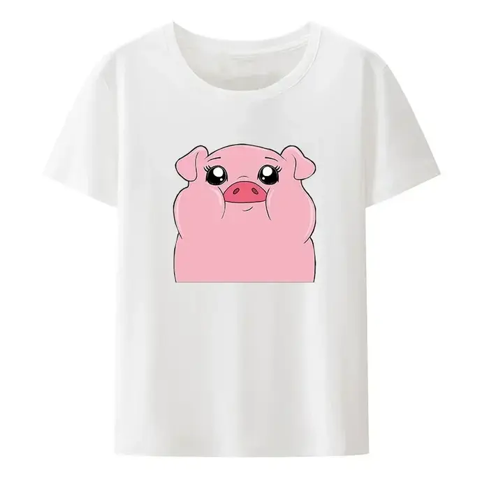 T-shirt en coton graphique de overrose Kawaii pour femmes