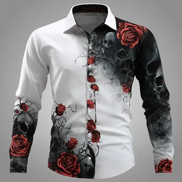 Chemise hawaïenne Rose rouge