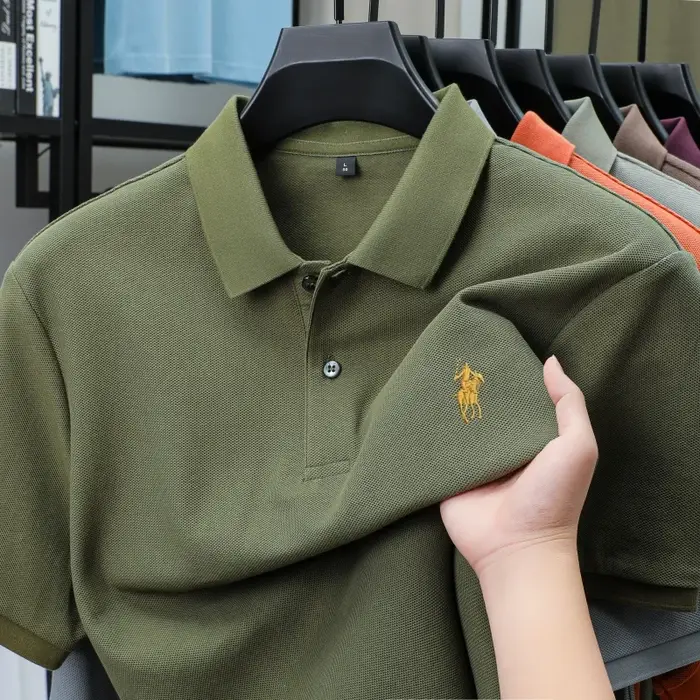 Polo en coton 100% pur, marque de luxe, broderie de poney, confortable, pour l'été, nouveau modèle r