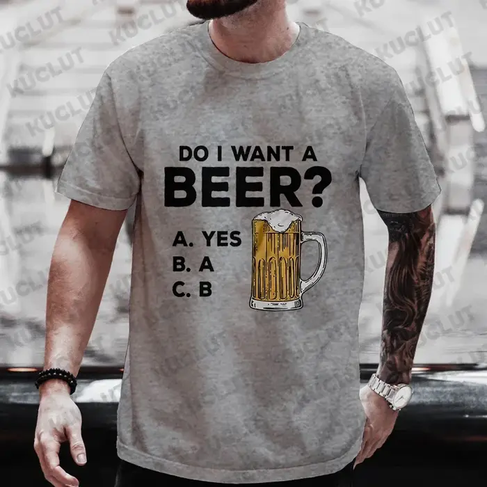 T-shirt pour homme, imprimé bière