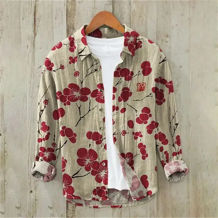 Sakura – chemise japonaise en lin mélangé