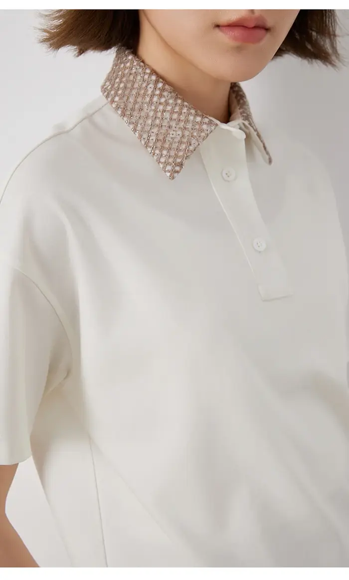 KL3158L col Polo femme léger luxe mixte coton pull T-Shirt confortable respirant décontracté haut tendance pour dames