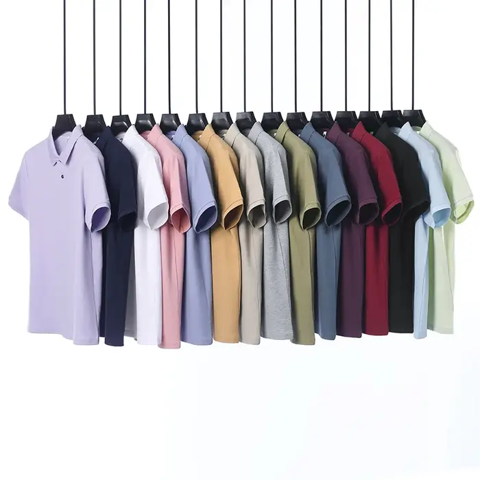 Polo Classique Homme Manches Courtes 100% Coton Mercerisé Respirant Été Casual Affaires Golf Hauts De Sport