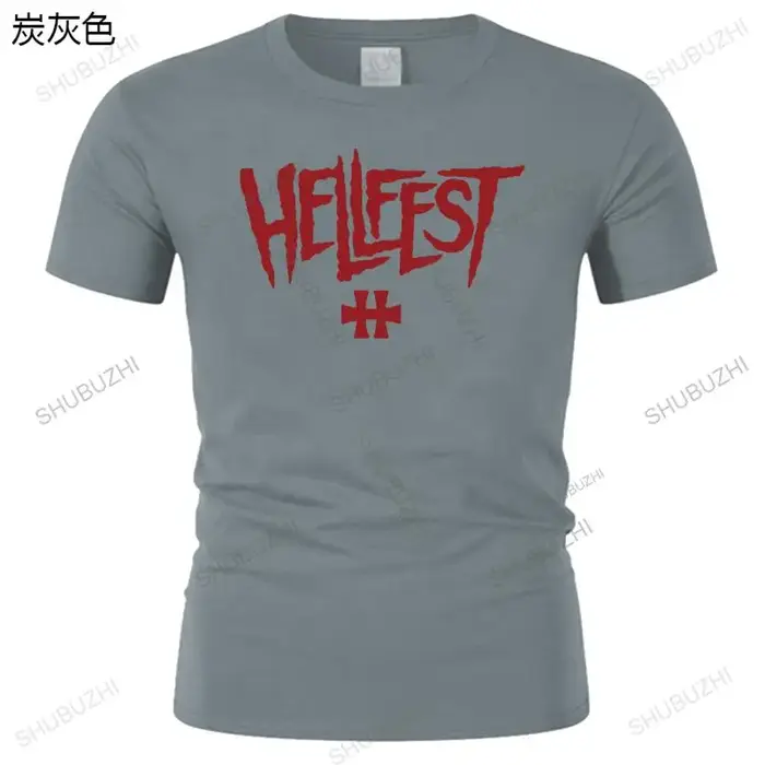 Nouvelle mode T-shirt hommes Hellfest Heavy Metal Festival de musique Logo coton marque été