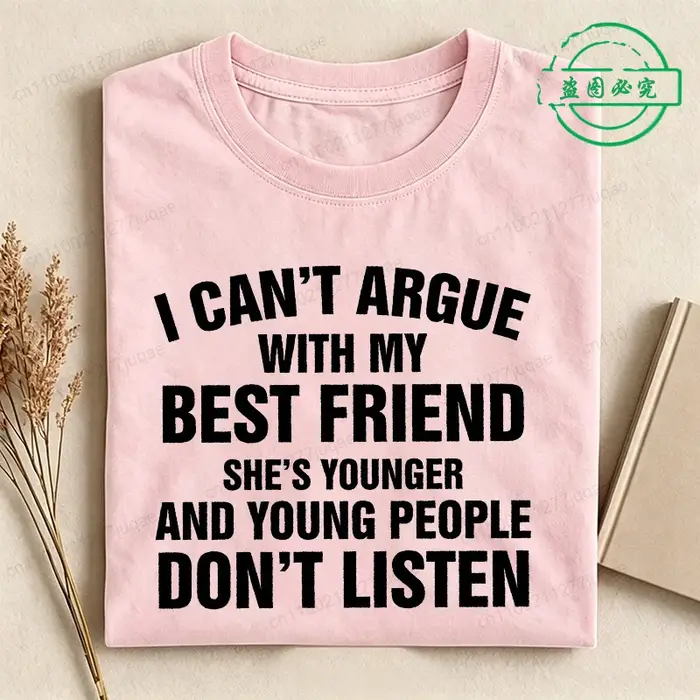 T-shirt « Meilleur Ami » Sarcastique pour Femme – Tenue d'Été Décontractée à Col Rond et Manches Cou