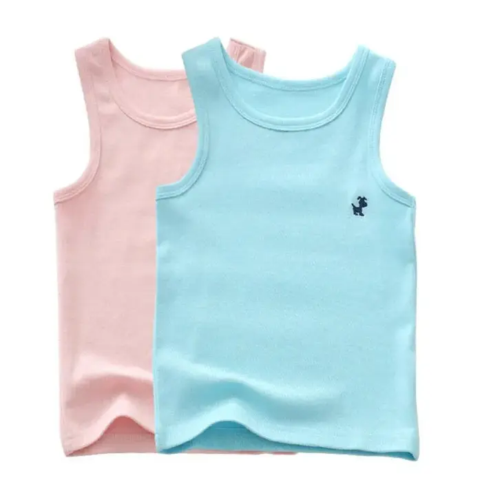 Mode enfants T-shirts pour filles couleur bonbon bébé garçons graphique T-shirt coton gilet hauts