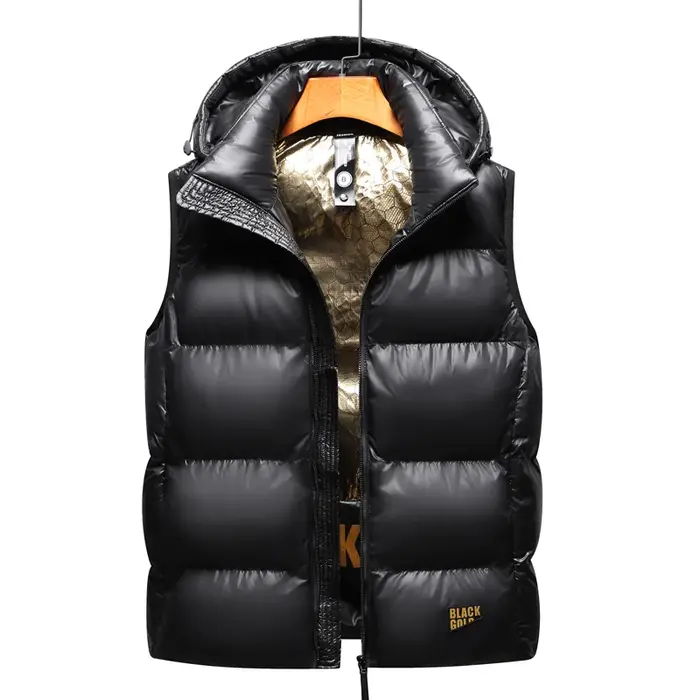 Marque hommes gilet vers le bas gilet hiver veste sans manches hommes léger gilet épais sans manches