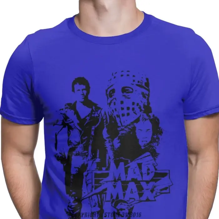 T-shirt de noël Mad Max, en coton pur, personnalisé, style urbain, Hip-Hop, avec dessin animé de Fur