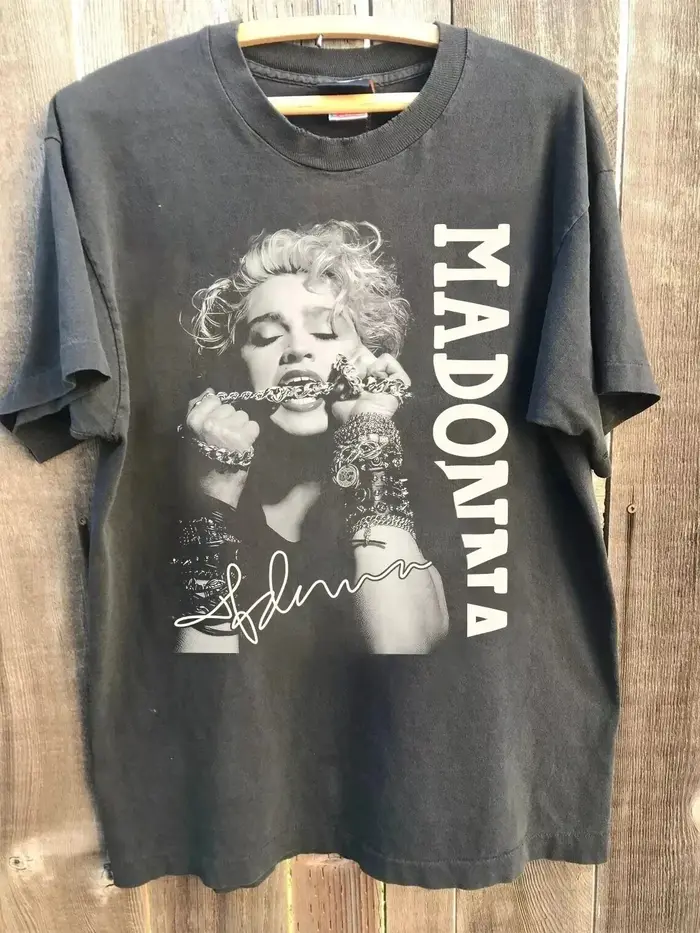 T-shirt Madonna Graphic Tour en coton anthracite